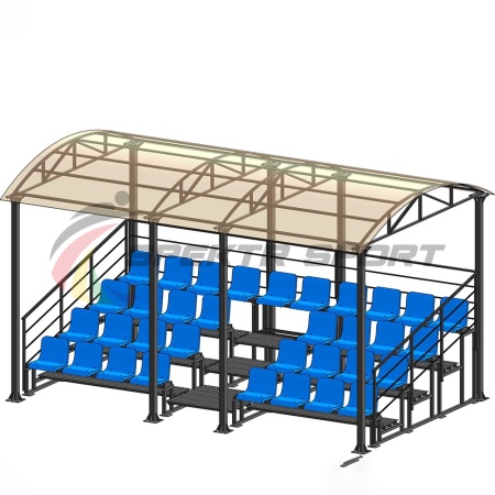 Купить Трибуна для зрителей 4 ряда на 34 места с навесом и перилами в Питкяранте 